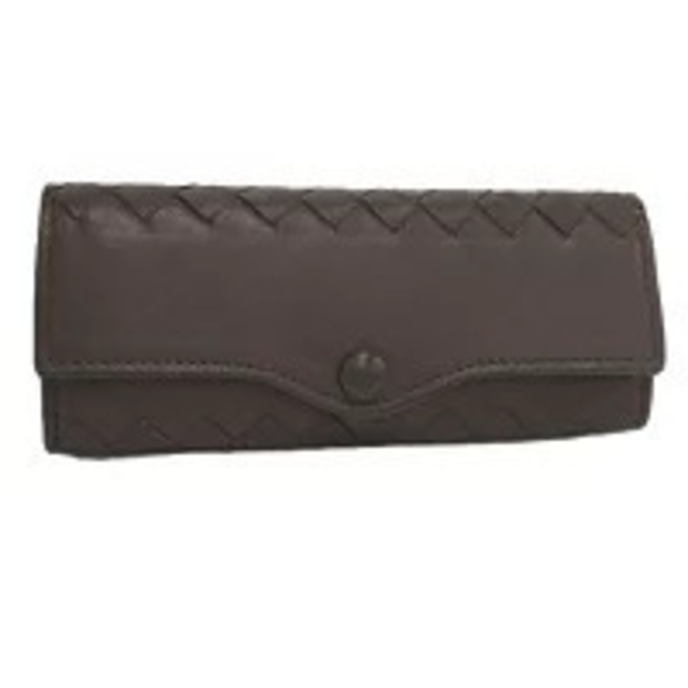 BOTTEGA VENETA Key Case Wallet Intrecciato Leather Dark Brown